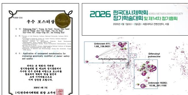 생명과학과 식물대사실험실 박사과정 김보경 (사)한국대사체학회  우수포스터상  수상 대표이미지